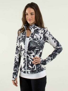 Lululemon Forme Jacket II Textured Brisk Bloom Black White floral women's Size 4